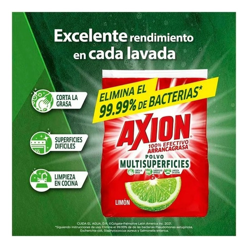 6 Pzas Lavatrastes En Polvo Axion Multisuperficies Aroma Lim