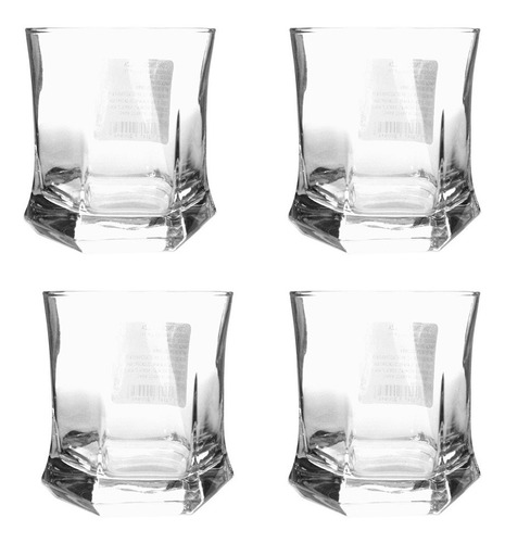 Juego De 4 Vasos De Vidrio Cristar 240 Ml