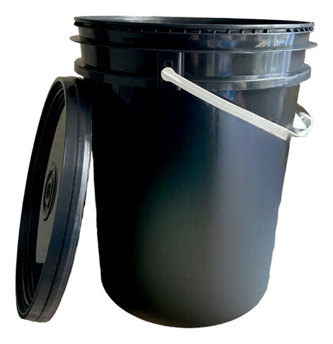 Balde Plastico Envase Negro 20 Litros Bidon 