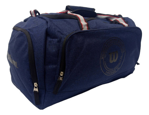 Tula Deportiva Bolso De Viaje Gimnasio 53l Wilson Doha Color Azul Lisa