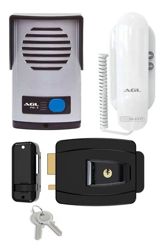 Kit Agl Interfone Porteiro Eletrônico + Fechadura Elétrica