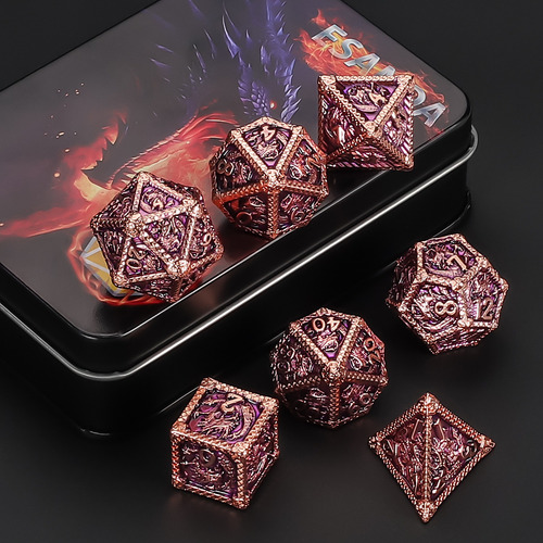 7 Piezas De Dados De Juego De Rol Para Dnd, Estampado De Dra