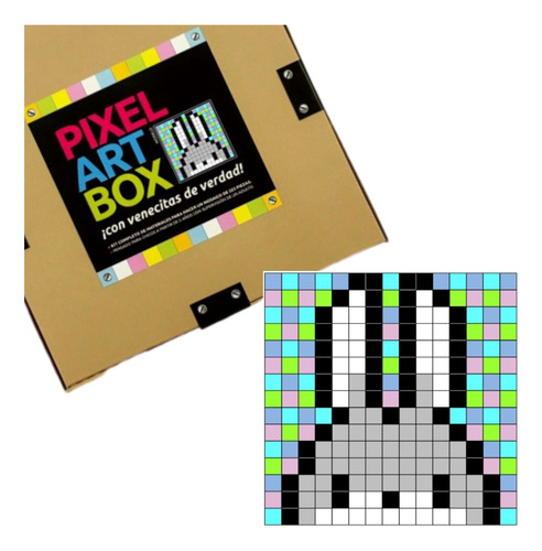 Juego Didáctico Kit Mosaico Para Niñ@s Conejo Pixel Art Box