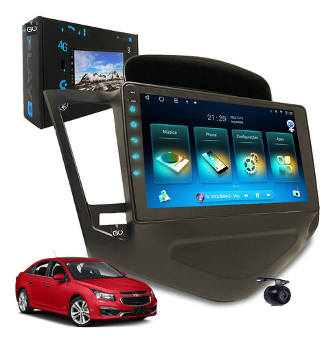 Multimídia 9p Octacore 2+32gb Chevrolet Cruze 2012 À 2016 4g Cor Cruze 2016 Preto