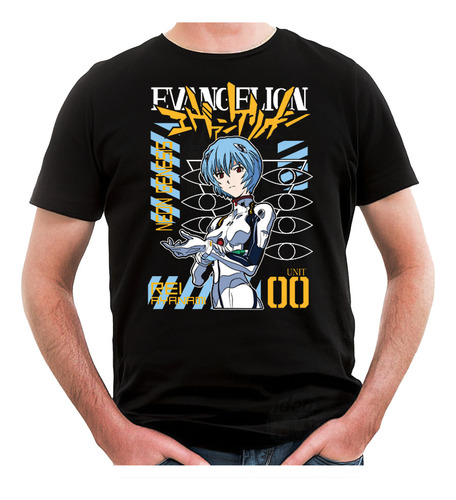 Remera Evangelion Rei Ayanami 02 (negra:) Ideas Mvd