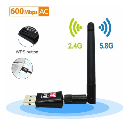 Antena Wifi Lan De 600 Mbps 2.4 5g