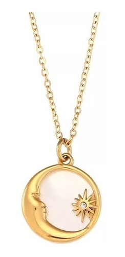 Cyber Off! Collar Luna Nacar Medallon Oro 18kt - 1003o