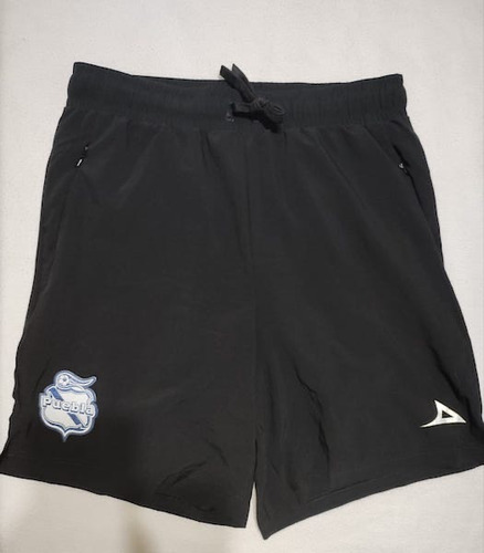 Puebla Short De Viaje 2023 Liga Mx Futbol Negro