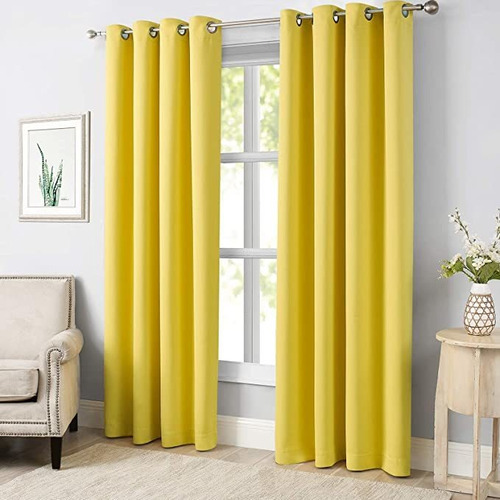 Modernovia Amarillo Otoño 52x63 Pulgadas Cortina Blackout G