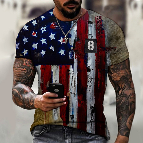 Alm Camisetas De La Bandera Americana Camiseta Eagle Flag 3d