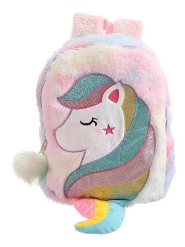 Mochila Unicornio Peluda Infantil Niña, Varios Modelos