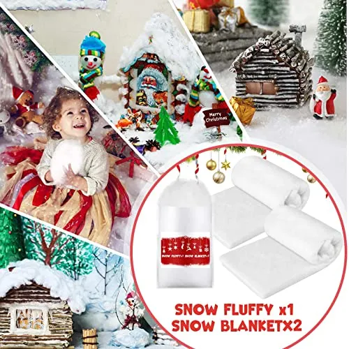 Nieve Artificial Navidad Decoración Mantel Aldea 3x8 Pies