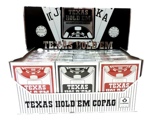 Baralho Plastico Copag Texas Holdem Poker Naipe Pequeno C/12