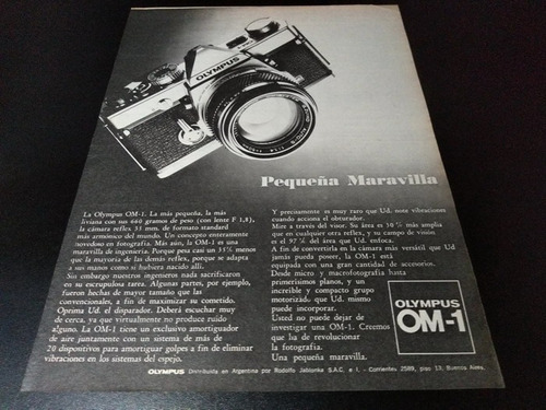 (pb644) Publicidad Clipping Camaras Olympus * 1975