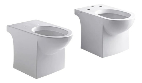 Juego Ferrum Qubiq Inodoro Corto + Tapa + Bidet 