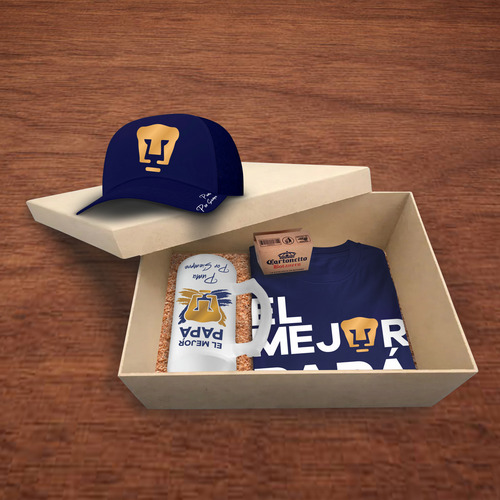 Caja Mdf Regalo Dia Del Padre Combo Playera Tarro Y Gorra