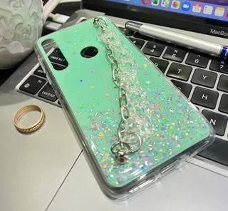 Funda Tpu Brillito Con Cadena Para Moto G8 Play One Macro