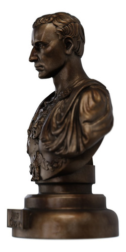 Estátua Busto Júlio César - Julius Roma Romano - Estatueta Cor Cor Cobre Antigo