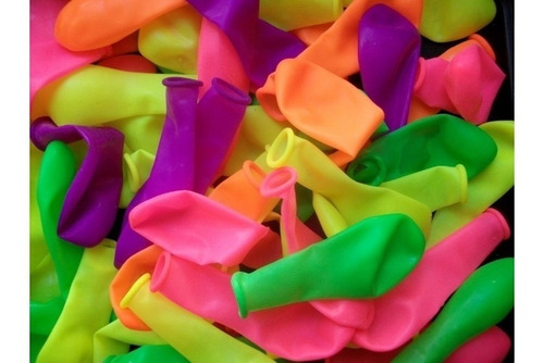 Globos Latex Fluorente Neón 9 Pulgadas 100 Unidades