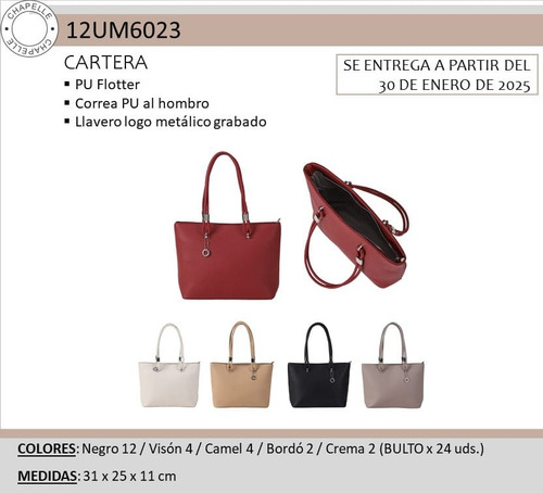 Cartera En Flotter Con Asa Fija Lisa La Chapelle Crema Lisa Níquel Crema