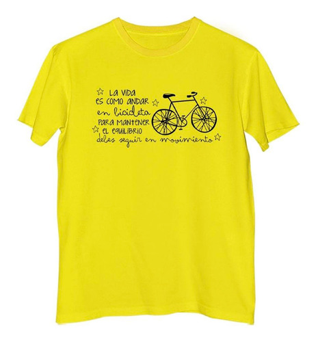 Remera Niño Color Frase La Vida Es Como Andar En Bicicleta