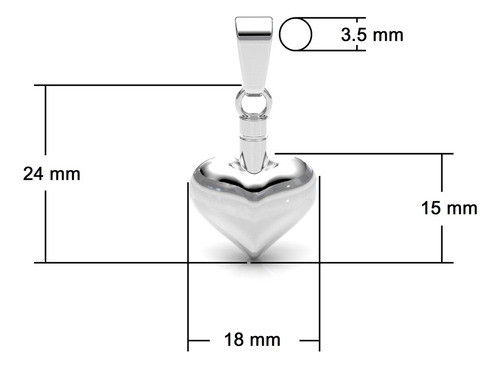 Dije Perfumero Urna Para Ceniza Cremación Plata 925 Agálea Color Corazón estilizado
