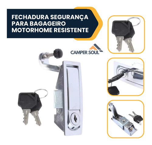 Fechadura Segurança Para Bagageiro Motorhome Resistente