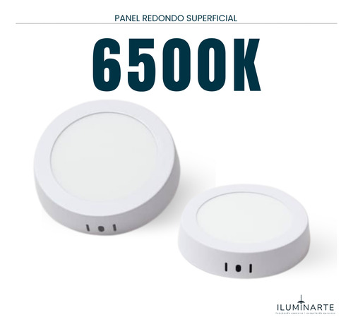 Iluminarte Panel Redondo Superficial Led Luz Blanca 6500k 6w