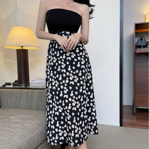 Vestido De Verano Con Falda Midi En A Y Estampado Floral Par