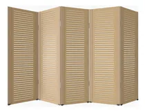 Comprar Biombo Divisor De Ambiente 5 Folhas Com 10 Pezinhos Cor Mdf Ripado C