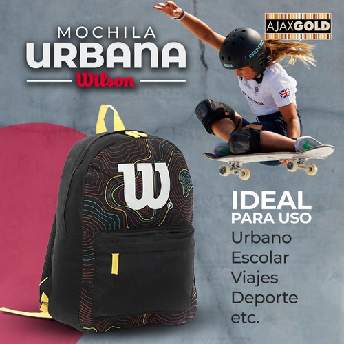 Imagen 7 de 10 de Mochila Wilson Porta Notebook Urbana Deportes Gym Reforzada