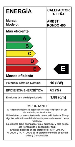 Estufa A Leña Amesti Rondo 490 6 + Set De Herramientas