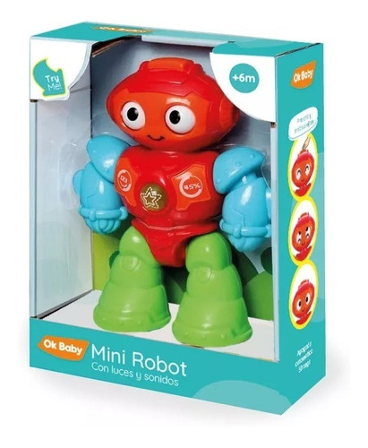 Mini Robot Con Luz Y Sonido Juego Didactico Bebe Ok Baby