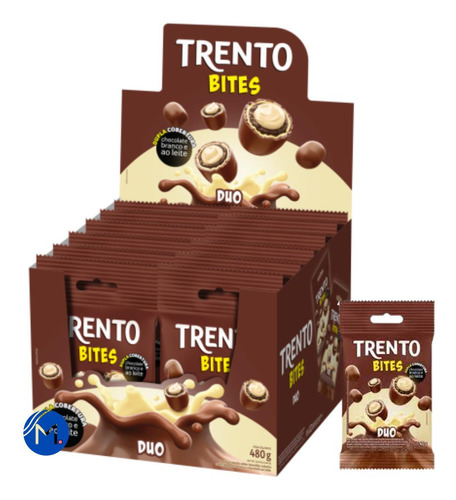 Chocolate Com Wafer Trento Bites Duo Peccin Com 12 Unidades