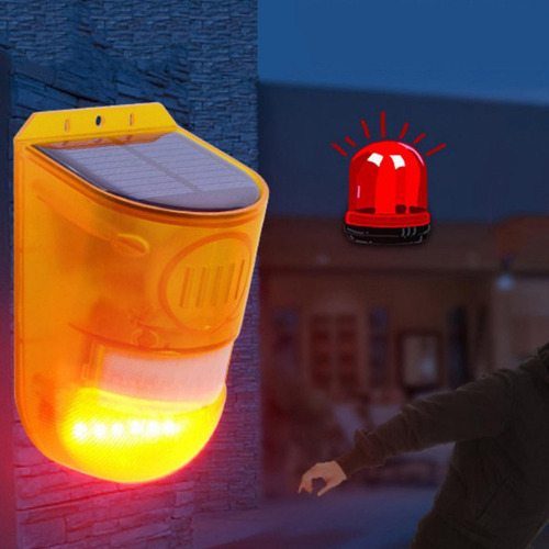 Luz De Alarma Solar Ip65 Sensor De Movimiento Al Aire Libre