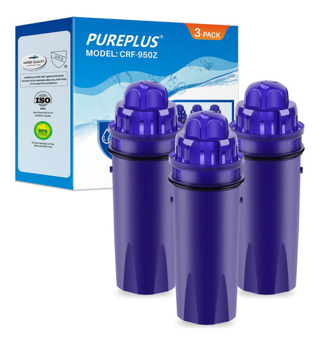 Pureplus Filtro De Agua De Repuesto Para Jarra Crf950z Para