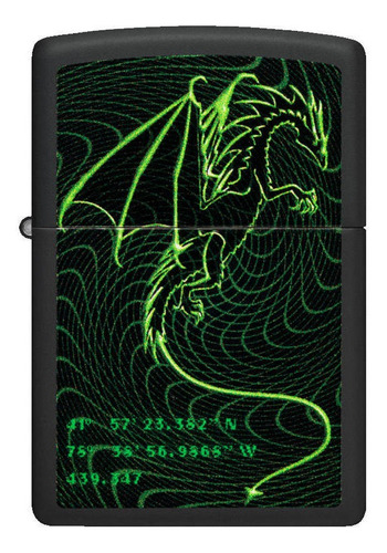 Encendedor Zippo Cyberpunk Dragon Design Verde Zp48497