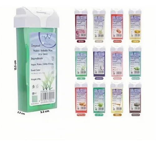 Pack 5 Ceras Roll On Depilacion Cera Cartucho Depilar