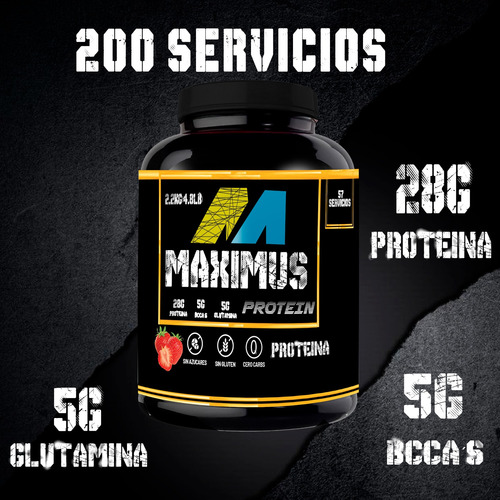 Proteína Maximus Protein 2 Kg 57 Servicios / Sabores Fresa