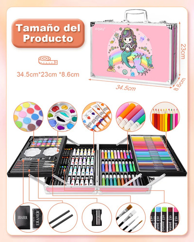 Zhmy Set De Arte Dibujo Colores Marcadores Lápices Iforu