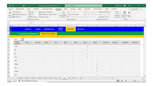 Planilha De Controle E Agenda Diária De Serviços 7.0
