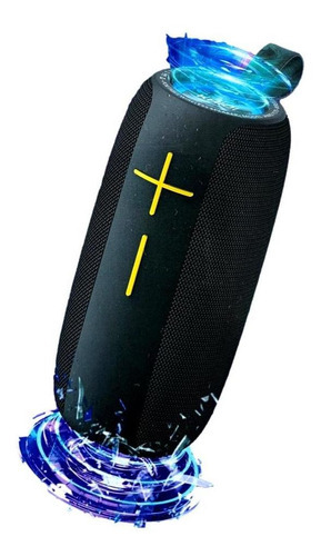Caixa De Som Bluetooth Portátil A Prova D'água Luz Led Cor Preto