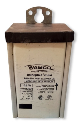 Balasto Para Lamp. De Mercurio 125w, Exterior, Wamco, E12d30
