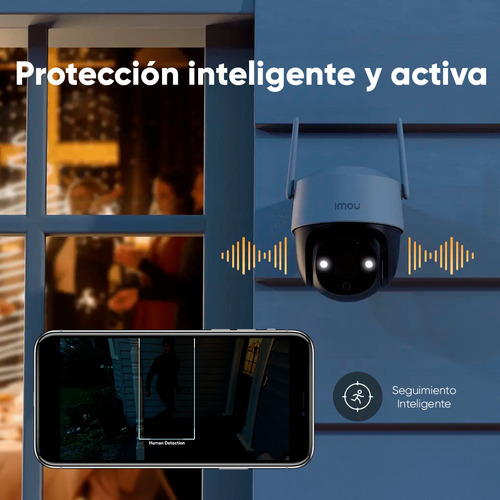 Cámara Imou Ptz Wifi Ipc-s41fen-mx 4mp Full Color Con Microfono Y Altavoz Incorporado Seguimiento Inteligente Autotracking Y Detección De Humanos + Sirena