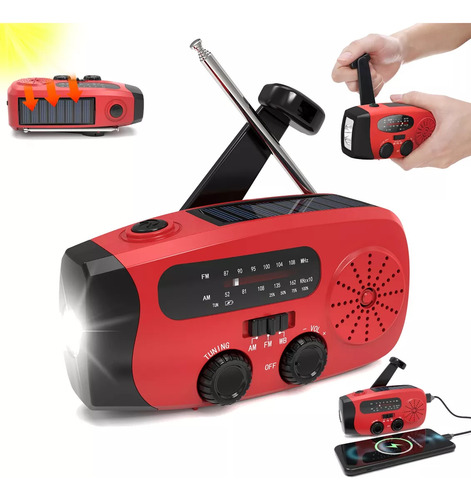 Radio De Emergencia Solar Dynamo Linterna Power Bank Sos