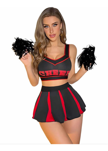 Disfraz De Cheerleader, Para Halloween Mujer Sexy