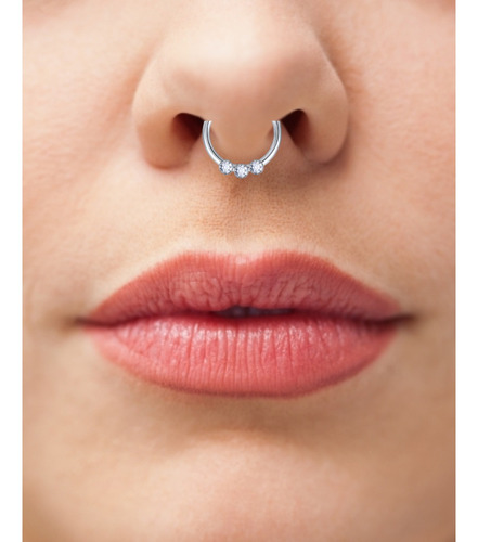Piercing Acero Inoxidable Aro Clicker Zirconias Nariz Oreja