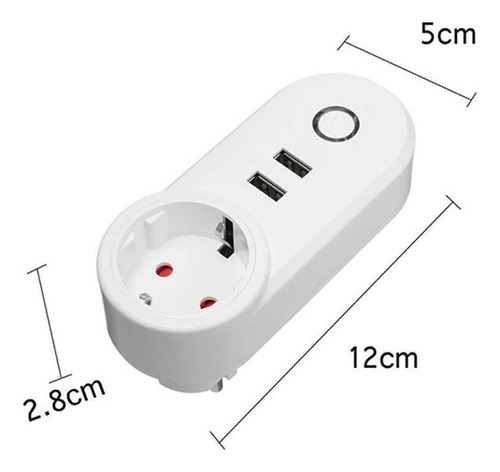 Enchufe + 2 Usb Inteligente Wifi App Google Home Alexa Tuya