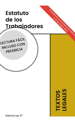 Estatuto De Los Trabajadores, De Aa.vv. Textos Legales, Vol. 1. Editorial Editorial Ley 57, Tapa Blanda En Español