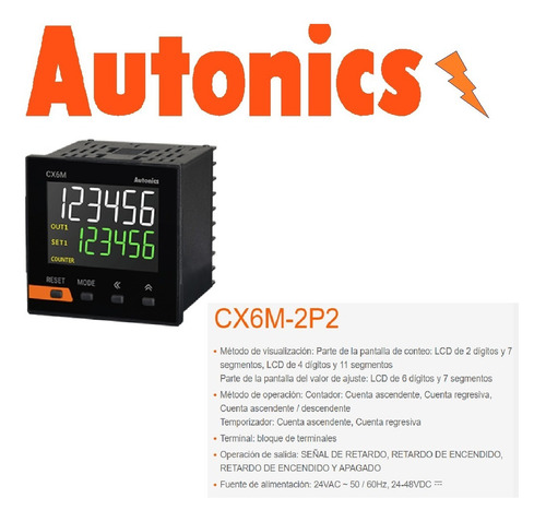 Autonics Cx6m-2p2 Contador 24vac ~ 50 / 60hz, 24-48vdc